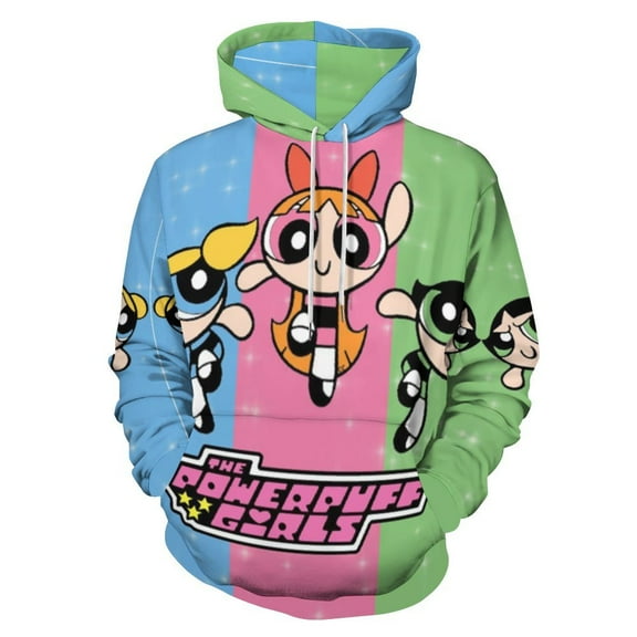 The Powerpuff Girls Unisex Sweatshirts Loose Pullover Sweater Hooded Hoodie 3D Printing Jacket Winter Fall Clothes S