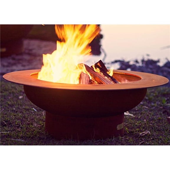 Fire Pit Art SAT-LID-Electronic AWEIS - LP 18 in. Penta Saturn Fire Pit with 125K BTU Lid Brass Burner & All Weather Electronic Aweis Ignition System - Liquid Propane