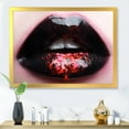 thumbnail image 3 of Designart 'Plump Woman Lips With Pink and Black' Modern Framed Art Print, 3 of 4