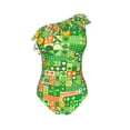 thumbnail image 4 of Yiaed St Patrick's Day6 Print Women One Piece Swimsuits Tummy Control One Shoulder Bathing Suits Pattern Ruffle Swimwear-Medium, 4 of 8
