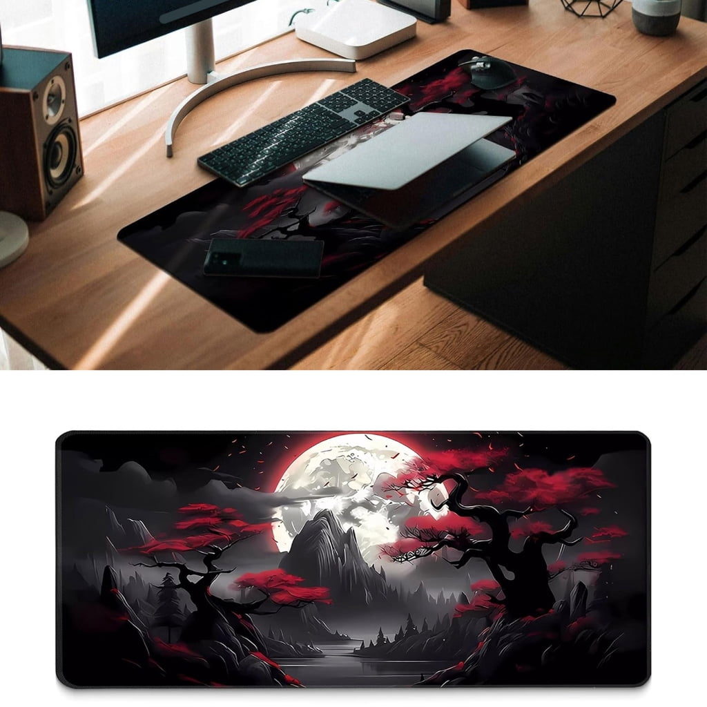 Large Desk Pad For Keyboards And Mouse 0.12Inch Thick Stitched Border Gaming Mouse Mat With Anti Skid Base Machine Wash