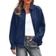 thumbnail image 1 of Abrigo PRETTYGARDEN Bomber Oversize de Ante Sintético Azul Marino Talle M, 1 of 8