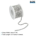 thumbnail image 2 of Uxcell 1 Roll Crystal Rhinestone Chain Sew on Metal Close Claw Chain Trim for DIY White 4mm, 2 of 7