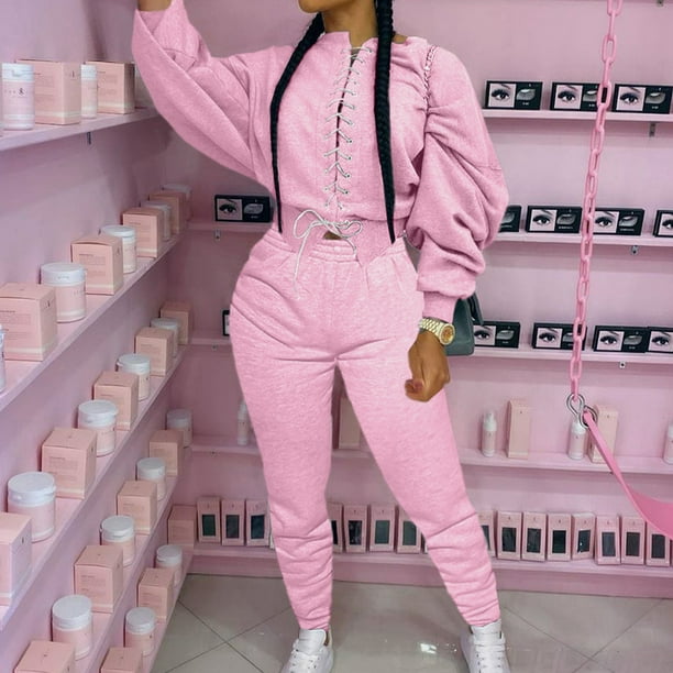 Pink tracksuit womens sale