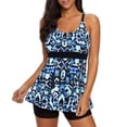 thumbnail image 1 of Traje de baño Tankini Zando para mujer, talla grande, Tummy Control 3XL, azul, 1 of 5