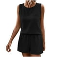thumbnail image 6 of Short Sets for Women Sleeveless Crewneck Tank Top and Shorts 2 Piece Matching Set Womens Lounge Set Summer Outfits, 6 of 9