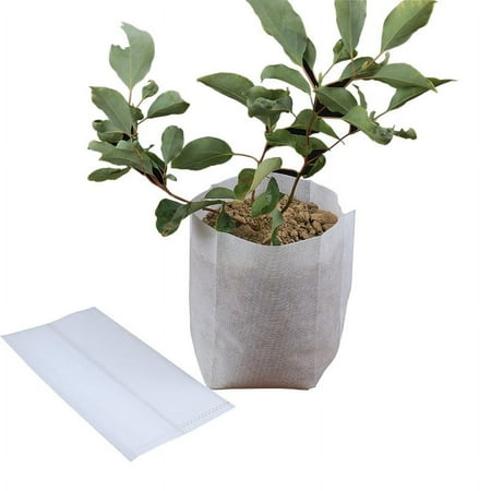 Nvzi-c 200pcs biodegradable planting bags, white non-woven fabric seedling bag, light substrate nutrition cup, nursery container cup, fruit seedling bag, 4.72 * 7.09 in