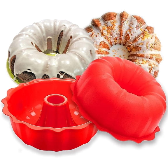 Yirtree 2-Cup Non-stick Silicone Muffin Pan, 2.76” Diameter Cups