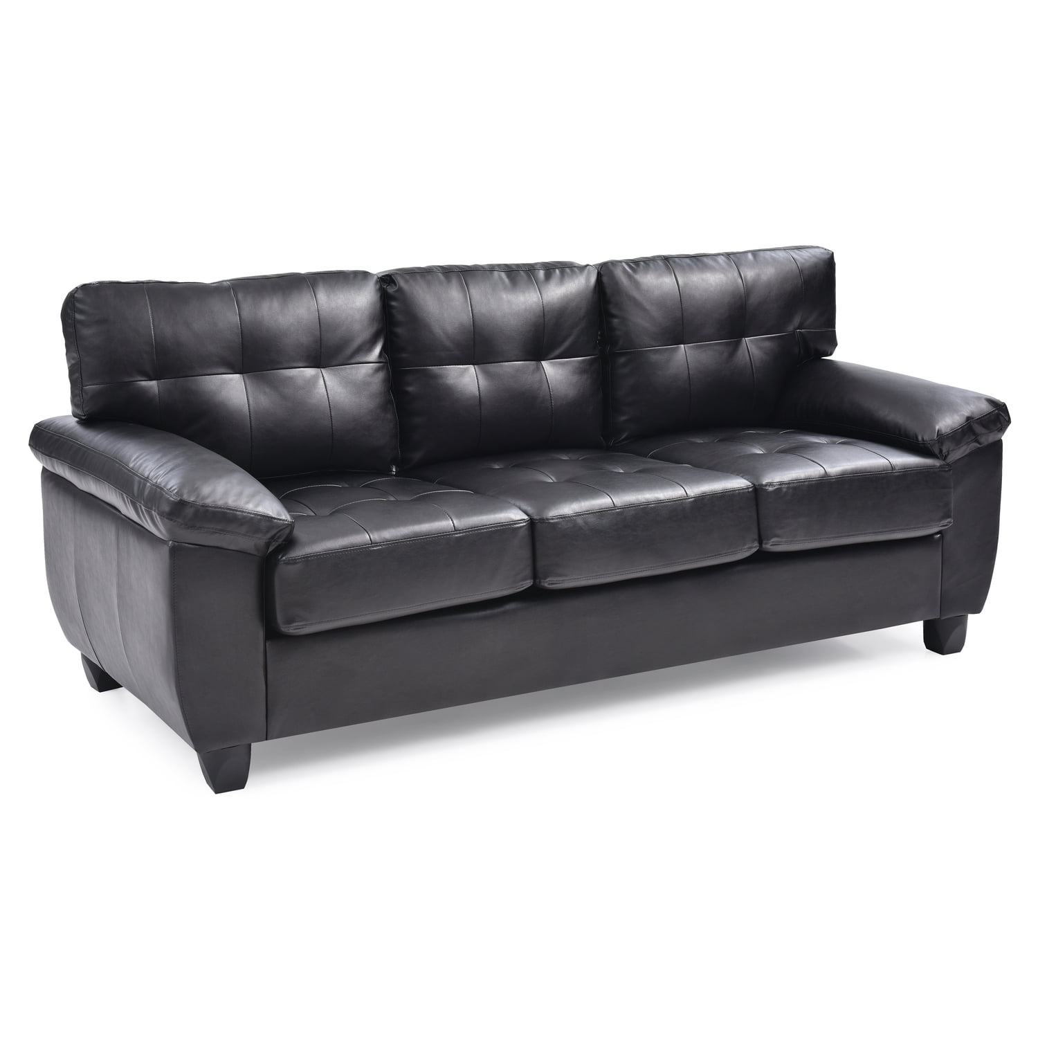 Glory Furniture Gallant Faux Leather Sofa in Black