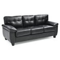 thumbnail image 6 of Modern Sofa Couch - Comfortable Living Room Furniture, Black Faux Leather, 6 of 9