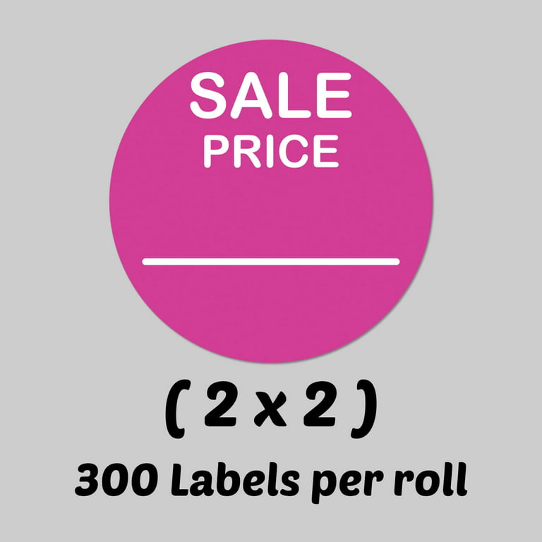 Round Sale Price Stickers (2 inch, 300 Labels per Roll, 10 Rolls, Pink) for  Use Retail, Yard Sales or Garage Sale
