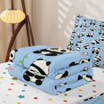 thumbnail image 5 of Manfei Kawaii Panda Zipper Full Size Comforter Sets with Fitted Sheet and 2 Pillowcases, Cartoon Animals Zipper Bedding Set, Light Blue, Polkadot Reversible, 4-Piece, 5 of 7