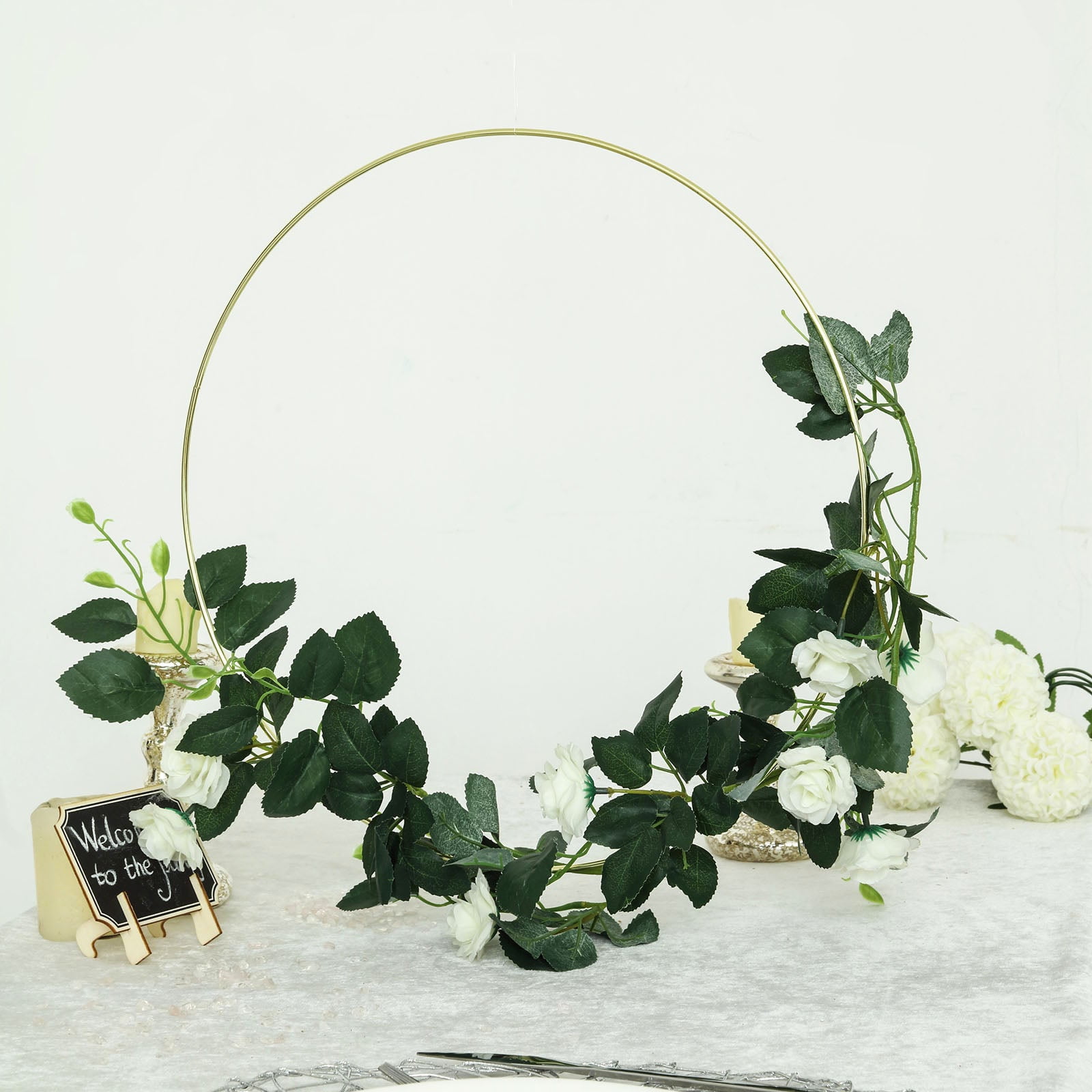 Generic Metal Floral Hoop Wreath Macrame Rings For Wall Hanging