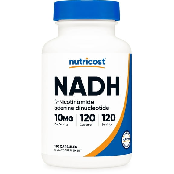Nutricost NADH 10mg Per Serving 120 Capsules (B-nicotinamide adenine dinucleotide) - Vegan, Gluten-Free