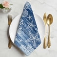 thumbnail image 2 of Navy Blue Coastal Cloth Napkins, Summer Beach Nautical Starfish Coral Vintage Washable and Reusable Dinner Napkins Set of 4, Table Napkin for Kitchen Party Birthday Wedding Hotel Housewarming 20"x20", 2 of 9