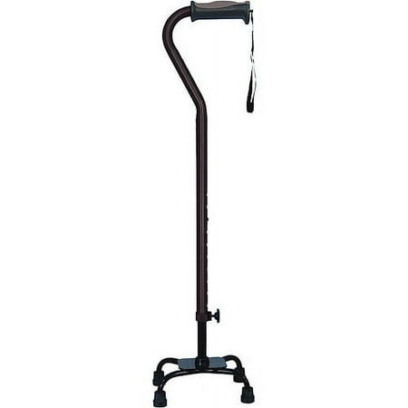 Hugo Adjustable Quad Cane for Right or Left Hand Use, Black, Small Base