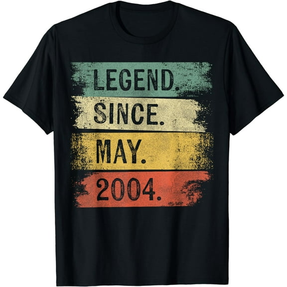 20 Year Old Gifts Legend Since May 2004 20th Birthday T-Shirt