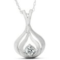 thumbnail image 1 of Solitaire Pendentif Collier Diamant 1/10 Ct Or Blanc 10K, 1 of 2