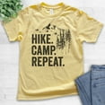 thumbnail image 2 of Kids Hike Camp Repeat T-shirt, Youth Kids Boy Girl T-Shirt, Hike Shirt, Hiking Shirt, Camping Camper Shirt, Yellow, Medium, 2 of 4