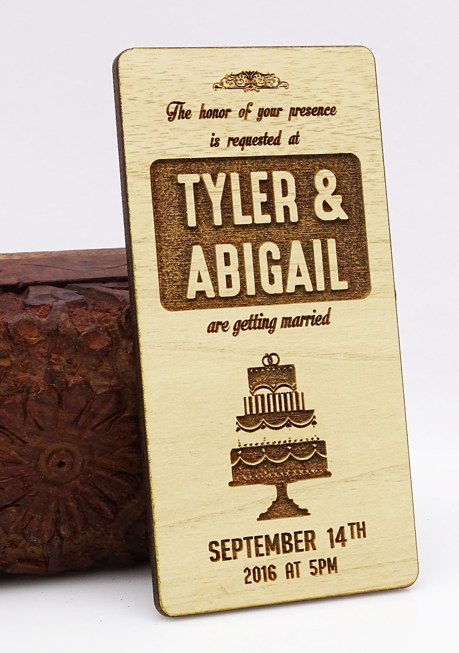 20 Custom Engraved Wooden Magnet Rustic Wedding Save the Date Wooden ...