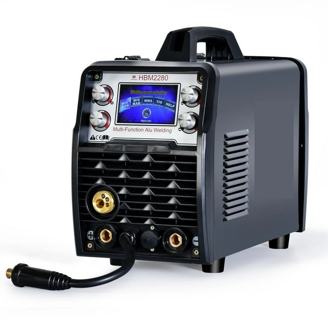 4 In 1 HBM2280 200A Semi-automatic Welding Machine Inverter Welder Gasless Gas MIG Aluminum ARC MMA Tig Tools ,Easy to Use