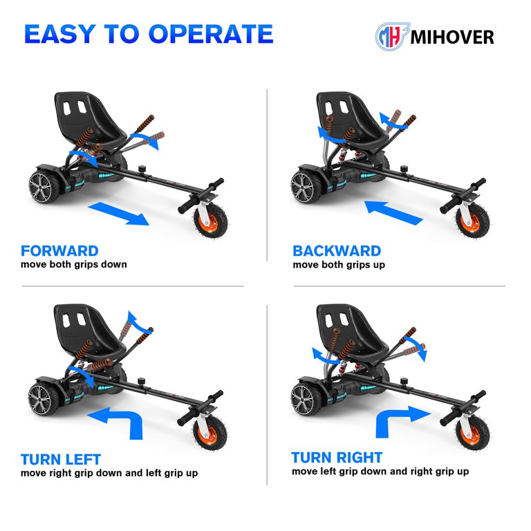 FLYTRAKS K2 Hoverboard Go Kart, Off-Road Wheel & Shock Absorption