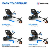 GYROOR Comfortable Seat & Foam-Padded Handle Self-Balancing Scooter Kart for 6-10 Self-Balancing Scooter, Adjustable Frame & Off-Road Rubber Wheels (Scooter Not Included)