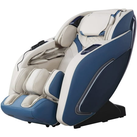 BestMassage Zero Gravity Full Body Massage Chair with Built-In Heat Therapy Foot Roller ,Smart Voice Controller,Bluetooth Speaker,Blue