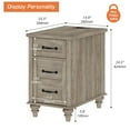thumbnail image 4 of Grey Side Table with Drawer & Cabinet, Elegant End Table with Charging Station, Wooden Nightstand for Bedroom, Living Room, 4 of 8