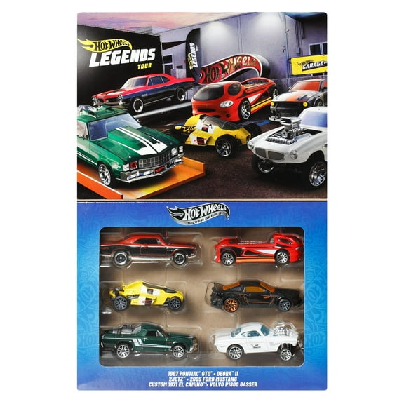 Hot Wheels 1:64 Scale Die-Cast Toy Cars & Trucks, Set of 6 HW Legends Vehicles (Styles May Vary) [Walmart Exclusive]