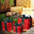 thumbnail image 4 of 15/20/25cm Juego de 3 cajas o con luces navideñas que funcionan con para Navidad Colcomx Apoyos de la caja del arte del hierro, 4 of 8