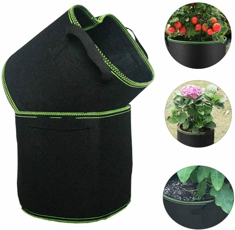 Gardzen 10-Pack 5 Gallon Grow Bags Aeration Fabric Pots with Handles