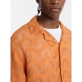 thumbnail image 4 of No Boundaries Textured Wave Design Resort Shirt with Short Sleeves, Men's XS-4XLT, 4 of 5