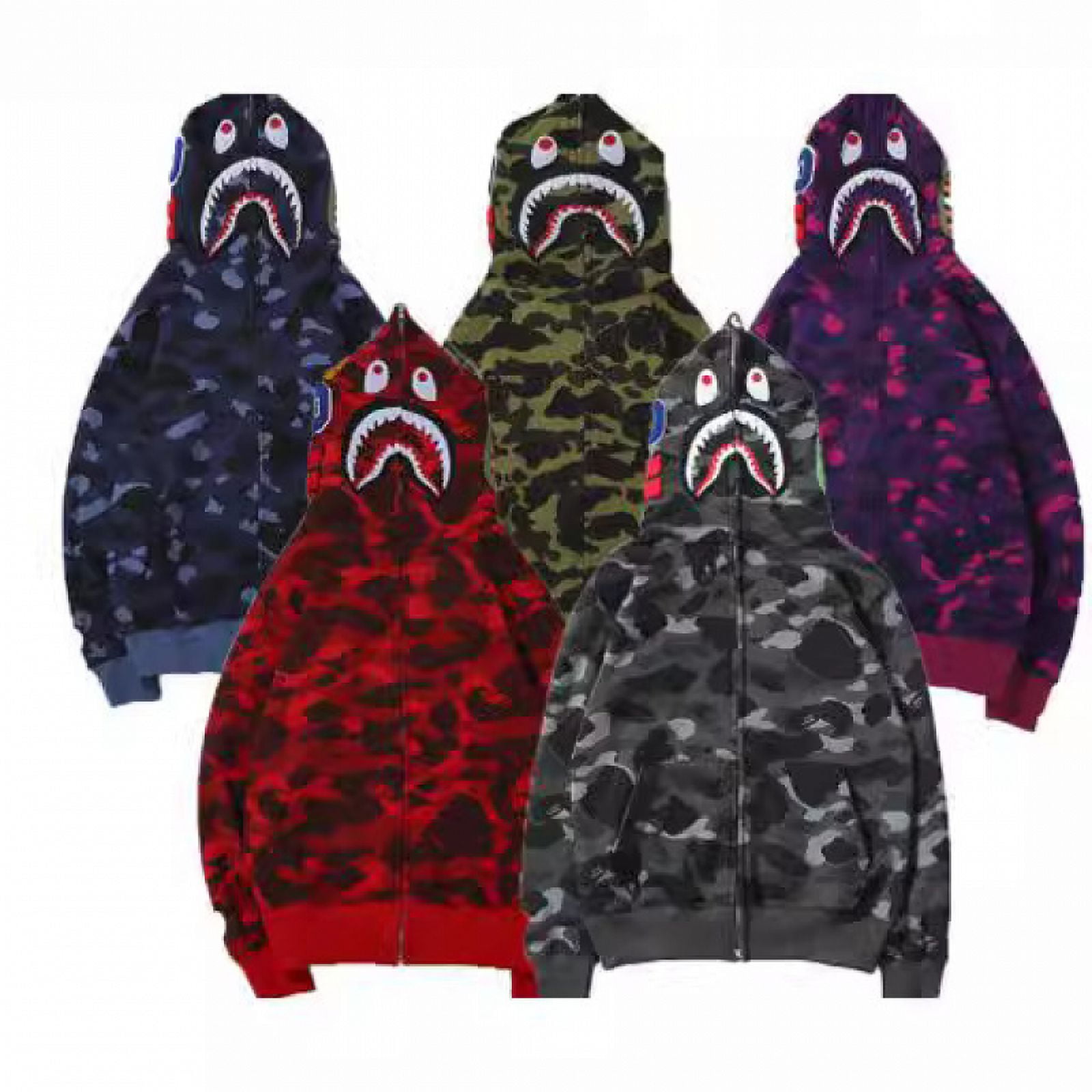 Shark Hoodie 3D Camouflage Bape Hoodie Shark Dress Pullover Unisex Loose Casual Sports Jacket Youyoupin Walmart