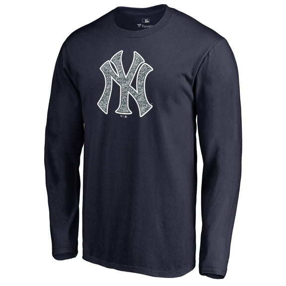 Men's Navy New York Yankees Static Logo Long Sleeve T-Shirt