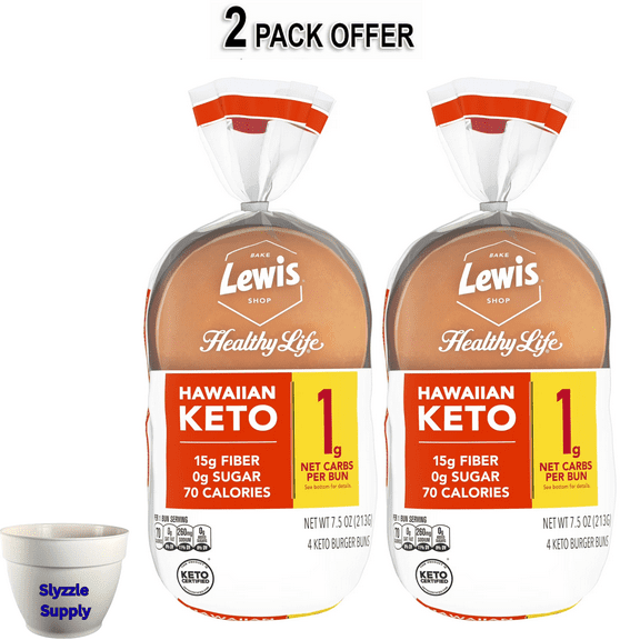 Lewis Bake Shop Healthy Life Keto Hawaiian Burger Buns, 7.5 oz, 4 Count