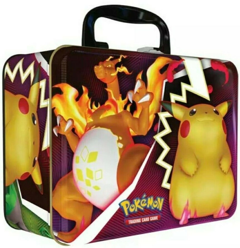 Pokemon TCG Treasure Chest Lunch Box 2021 Eevee Lunchbox 5 Booster Pack Tin 