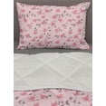 thumbnail image 3 of Floral Comforter & Sham Bedding Set, Linum Flower Petals Flowering Pastel Gardening Blossoms Bouquets Design, 3 pcs Duvet Set Microfiber Filling Quilt, 5 Sizes, Pale Pink and Grey, by Ambesonne, 3 of 4