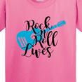 thumbnail image 4 of Inktastic Rock and Roll Lives with Blue Guitar Youth T-Shirt, 4 of 5