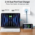 thumbnail image 3 of 2.1A Dual Port USB C Charger Block, Fast Wall Charger Plug with 2-Pack 6FT Type C Charging Cables, Phone Charger Adapter Compatible with iPhone 17 16 15 14 Samsung Galaxy Android Phones, Blue, 3 of 7