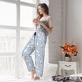 thumbnail image 4 of Uemuo Rabbit Is Eating Carrots Pattern Women's Wide Leg Palazzo Lounge Pants with Pockets Light Weight Loose Comfy Casual Pajama Pants-Small, 4 of 9