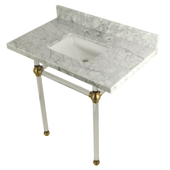 Kingston Brass Kvpb36masq Templeton 36" Rectangular Marble Wall Mounted Bathroom Console -