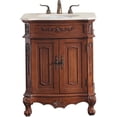 thumbnail image 4 of Elegant Decor Danville 27" Single Marble Top Bathroom Vanity in Teak, 4 of 17