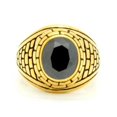 thumbnail image 1 of Bague Plaquée Or avec Pierre Noire Simulée 18 Kt, 1 of 1