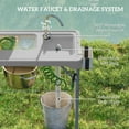 thumbnail image 4 of Outsunny Folding Fish Cleaning Table Camping Table with Sinks Faucet, Grey, 4 of 10