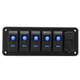 thumbnail image 2 of ON Off Switch Panel, 5 Gang Universal Rocker Switch Panel Multifunction  For Truck For Marine For RV, 2 of 8
