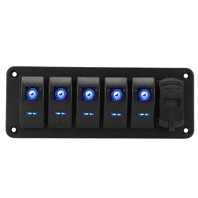 Gang Rocker Switch Panel,5 Gang Rocker Switch Toggle Switch Panel Marine Toggle Switch Panel User-Friendly Design