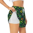 thumbnail image 3 of Lsque Dinosaurs Printed Women's Running Shorts with Liner Pockets,Elastic Quick Dry Workout Athletic Gym Yoga Shorts,Womens High Waist Shorts-X-Large, 3 of 9