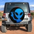 thumbnail image 2 of Alien Say Hi Blue Fabric Spare Tire Cover, S.W Tire Decor Weatherproof Dust-Proof Protectors For Suv Rv Camper Trailer Truck 14 15 16 17 18In, 2 of 4