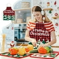thumbnail image 2 of Christmas Apron for Women – Festive Printed Kitchen Apron with Adjustable Waist, Linen Fabric for Cooking, Baking, BBQ & Holiday Decoration, 2 of 5